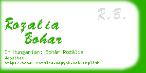 rozalia bohar business card