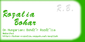 rozalia bohar business card